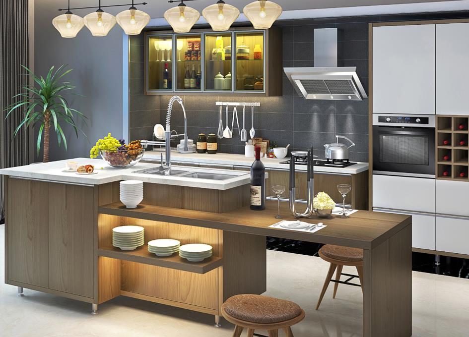 melamine wood grain kitchen cabinet wholesale